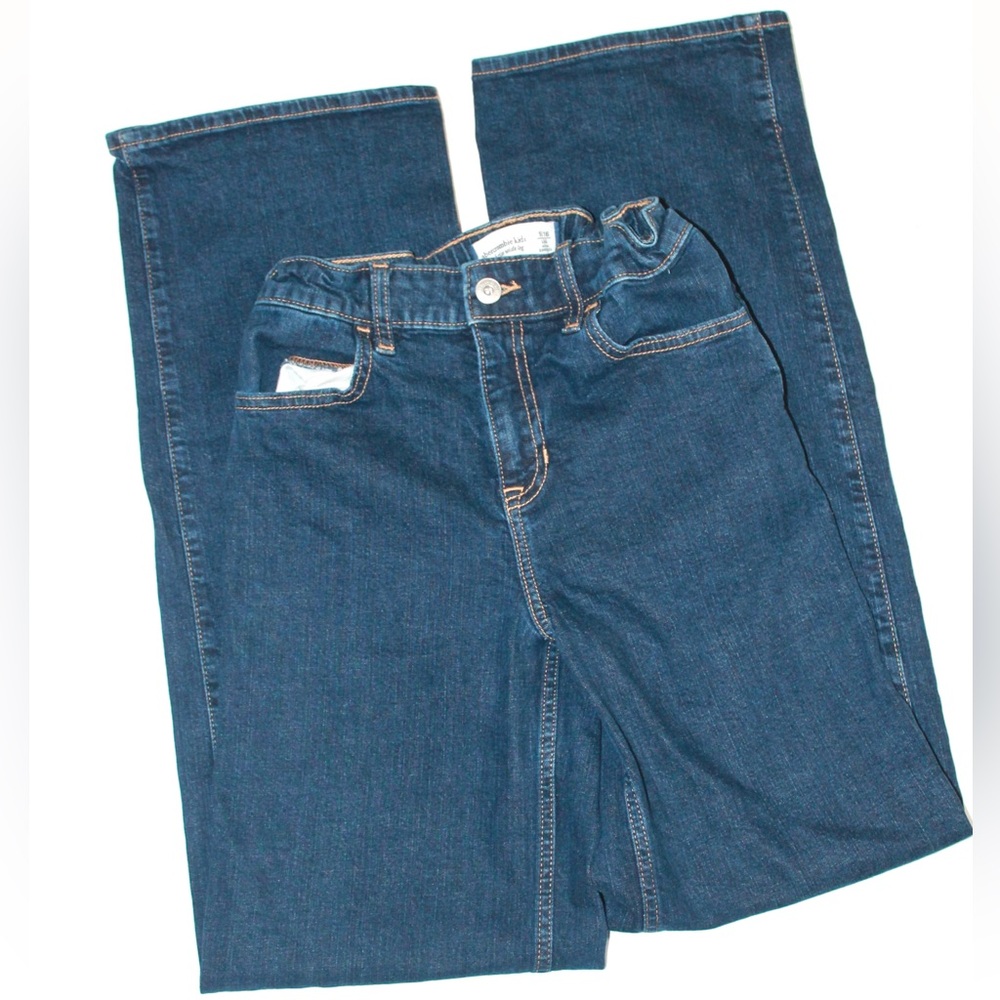Abercrombie Kids Dark Blue High Rise Wide Leg Jeans